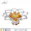 large clear decorative glass fruit bowl with stem