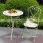 POWERLON Archaize gray vintage 2 seater patio set folding table and chairs antirust outdoor furniture
