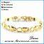 Gold Plated 316L Stainless Steel 4 Element Energy Magnetic Therapy Link Bracelet