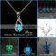 Fashionable Luminous Necklace Glow In Dark Hollow Heart Pendant Necklace