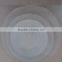 red color glass dinning plate set with sliver plating metal stand