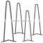 Hot item metal solid steel black color 16 inch 2 rod metal hairpin leg for coffee table