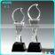 Glass Crystal Blue Super Star Awards Trophy With Blank Black Base For Customized