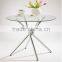 hot sale modern round glass dining table/dining set