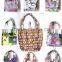Wholesale Reusable Foldable Portable Folding Tote Shoulder Shopping Bag with small pouch