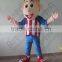 big face boy mascot costumes with blue hat