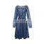 Maxnegio cute vintage style denim knee-lenth slim dress