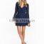 Whoelsale Custom Fashion Lace Boarder Dress For Women Designer One Piece Party V-neck Front Casual Dress