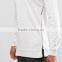 Stylish White 100% Cotton Plain Mens Crewneck Sweatshirt With Left Side Zipper Men's Clonting Wholesale Fashion Streetwear