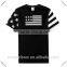 American Flag Printed T Shirt for Men Black Cotton Short Sleeve Longline T-Shirt OEM USA Flag Tee