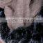 High quality luxurious cable knit cashmere and fox fur trim cape