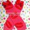 Factory wholesale baby products red knit baby leg warmers with bow easter baby products