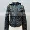 lady pu leather jacket/motorcycle blazer #LPU0307