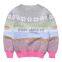 Comfortable Funny Christmas Pattern Warm New Design Knitted Kids Pullover Sweater for Girls
