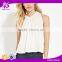 2016 guangzhou shandao oem service summer new design casual chiffon plain dyed sleeveless women pleated manufacturers top