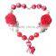 Handmade girls bubblegum chunky bead necklace Pony M5060706