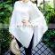 plain flat knit 12gg v neck pure cashmere poncho sweater