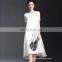 Elegant Female Classic Layered Short-sleeved Cotton Long Dress