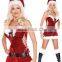 Red Dress Sexy Miss Santa Clause Costume with Santa Hat