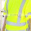 Fluorescent Yellow Reflective Safety Custom T Shirt