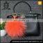 Plus size 100% raccoon fur pompom ball accessories keychain