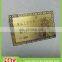 Standard size gold or silver plating High quality Stainless steel metal business card