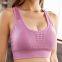 Non-steel ring breathable yoga vest running sports underwear seamless hollow beautiful back shockproof three-layer sports bra