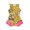 Blooming Flower pattern flower printing hot pink ruffle Toddlers Soft Newborn Bodysuit ruffle Girl Romper