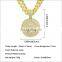 Hiphop Round Shape Pendant Charms 14k Gold Plated Tennis Chain Photo Pendant