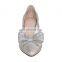 Ladies high quality low price heels golden color with bow tie pumps sandals shoe (sandalias mujer) other color options available