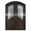 tradition exterior wood wrought iron double entry doors