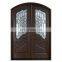 tradition exterior wood wrought iron double entry doors