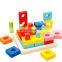 Early Educational Toys Wooden Geometric Stacking Sort Toys Shape Sorter Toys Puzzle Games for Kids
