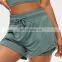 New Two-in-one Nude Feeling Women Yoga Shorts Fitness Workout Running Gym Wear Sports Yoga Shorts