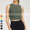 High Quality Ladies Running Crop Tops Seamless Shockproof Sports Bra High Neck Fitness Tops In Build Bra Yoga Tank Top For Women