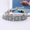 Tibetan Silver Plated Alloy Chain Mosaic Turquoise Statement Boho Choker Necklace