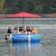 Electric motor boat in water park