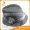 2016 wholesale fashion women short brim wool felt fedora hat with Flower