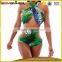 Lady swimwear green snakeskin pattern sexy microkini open girl beach bikini
