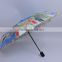 3 fold auto open full color printing 3-fold flower umbrella