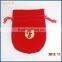 Customized velvet bags and pouches with falp,hot stampinglogo