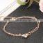 2015 Popular Design Adjustable Fashion Women Platinum Anklet With Charm