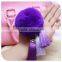 Cute Genuine Leather REX Rabbit fur pom pom keychain