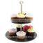 2 Tier Slate Serving Stand with Chrome Handle/Hot Selling Slate 2 Tier Cake Stand, CupCake, Muffin, Dining Room, Kitchen Display