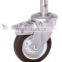 Swivel/Swivel Brake Solid Stem Castor Fitted with Rubber Wheel, Metal Rim