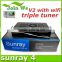 sunray sr4 v2 with wifi E great sim card 2.2 original triple tuner DVB-S2+C+T2