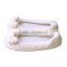 Knitted Fabric Upper White Ballet Dance Shoe With Bowknot