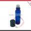 10ml Blue Glass Vials with Metal Roll-ons and Black Caps