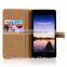 book style real cow leather mobile phone case for HUAWEI Ascend P7