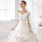 A47 Classic Design V Neck and V Back Bridal Party Gown 2016 Big Ruffles Drop Ball Gown Waist Wedding Bridal Dress